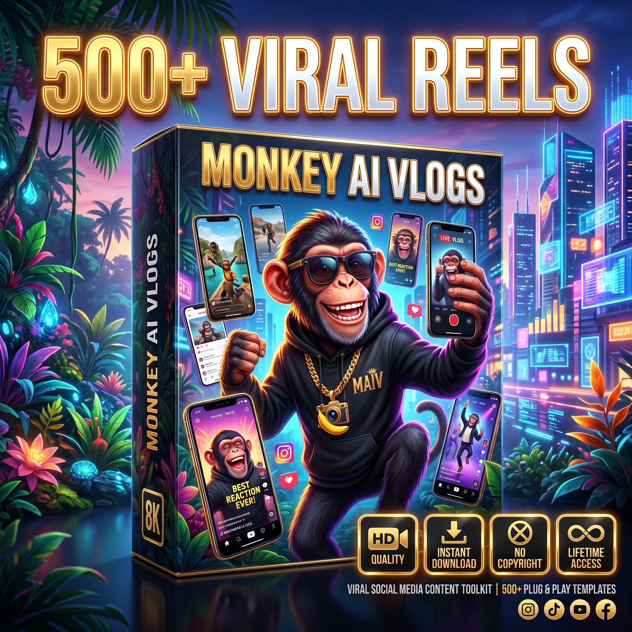 Monkey Vlogs AI Reels Bundle