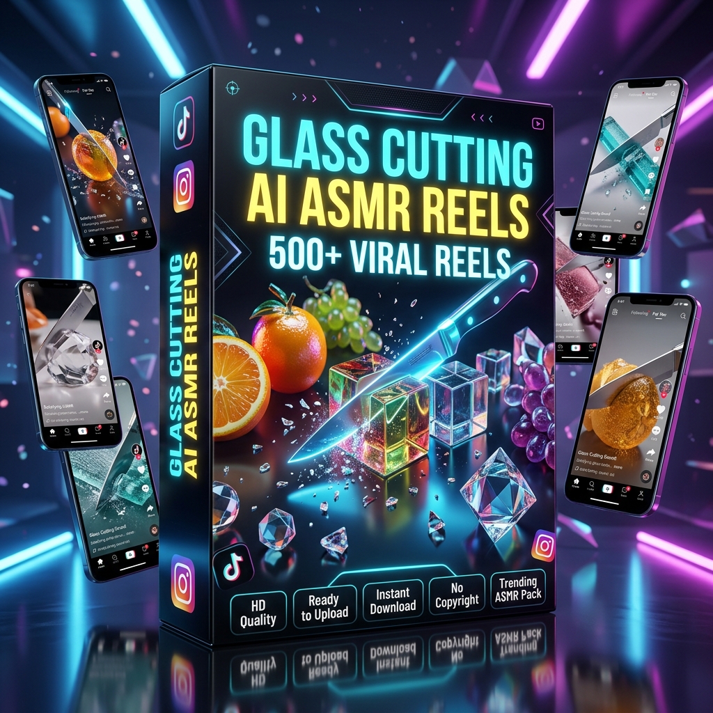 Glass Cutting Ai ASMR Reels Bundle